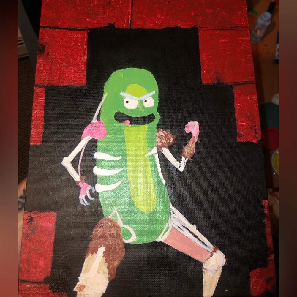 Pickle Rick Painting 9x12